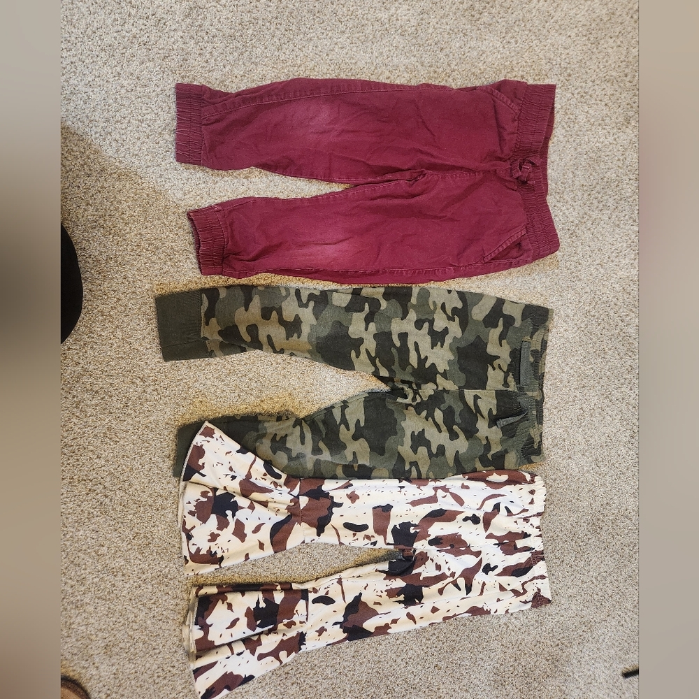Kids Burgundy and Camouflage Joggers Set